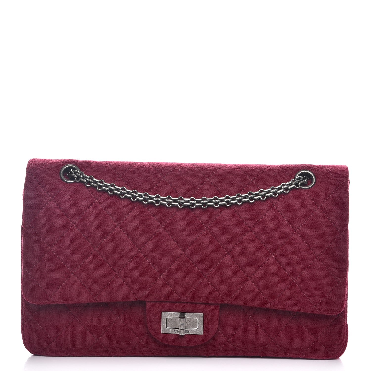 Chanel Jersey Quilted 2.55 Reissue 227 Flap Dark Pink 1 of 9