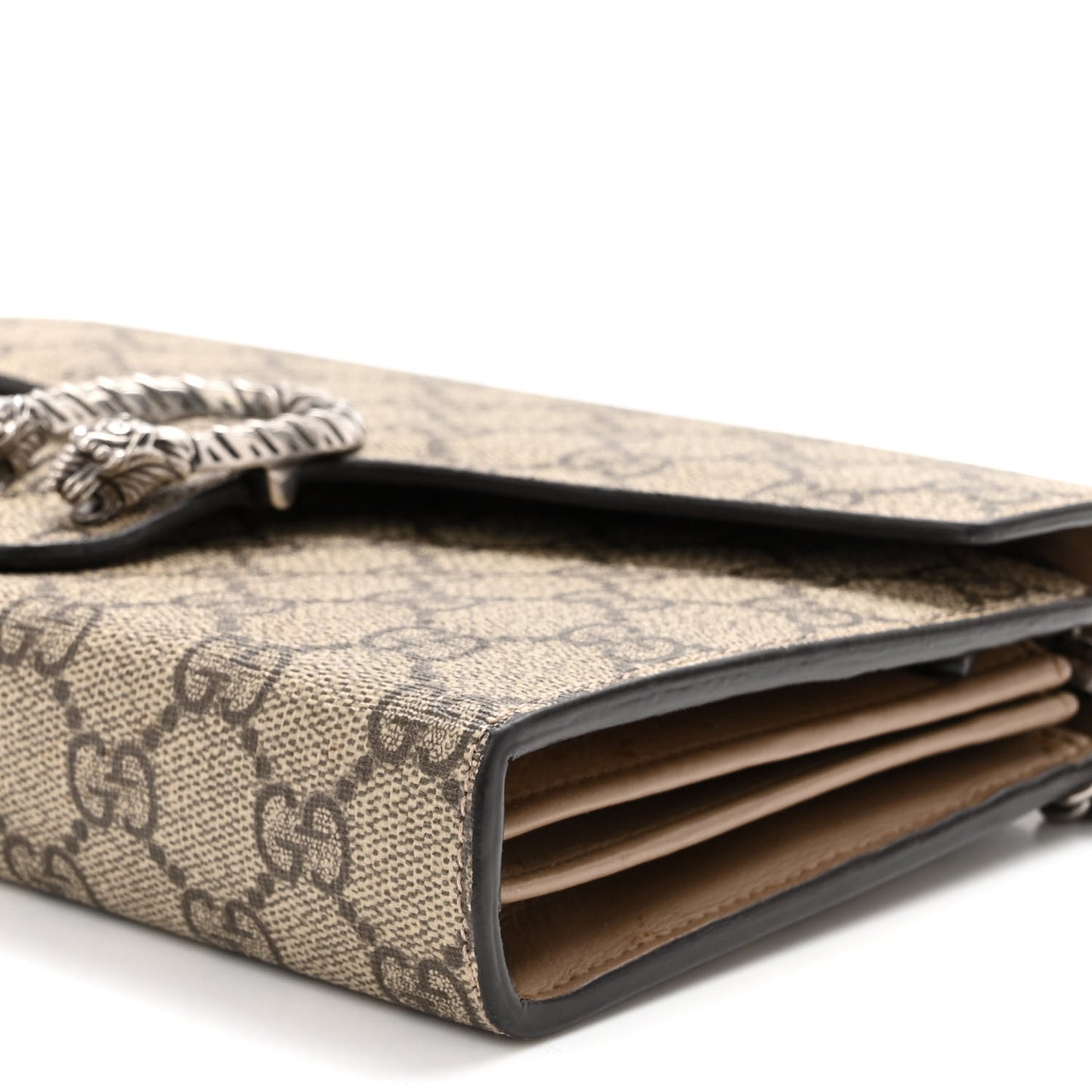 GG Supreme Monogram Mini Dionysus Chain Wallet Beige Taupe