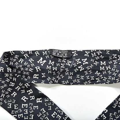 Hermes Silk Scattered Letters Twilly Black 2 of 2