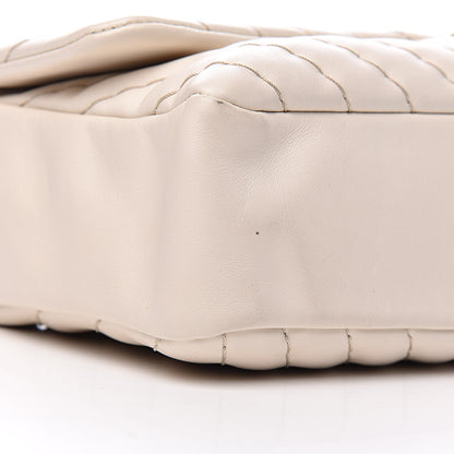 Chanel Calfskin Surpique Chevron Large Flap Beige 8 of 10