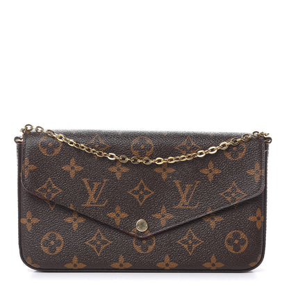 Louis Vuitton Monogram Pochette Felicie Chain Wallet Fuchsia 1 of 15
