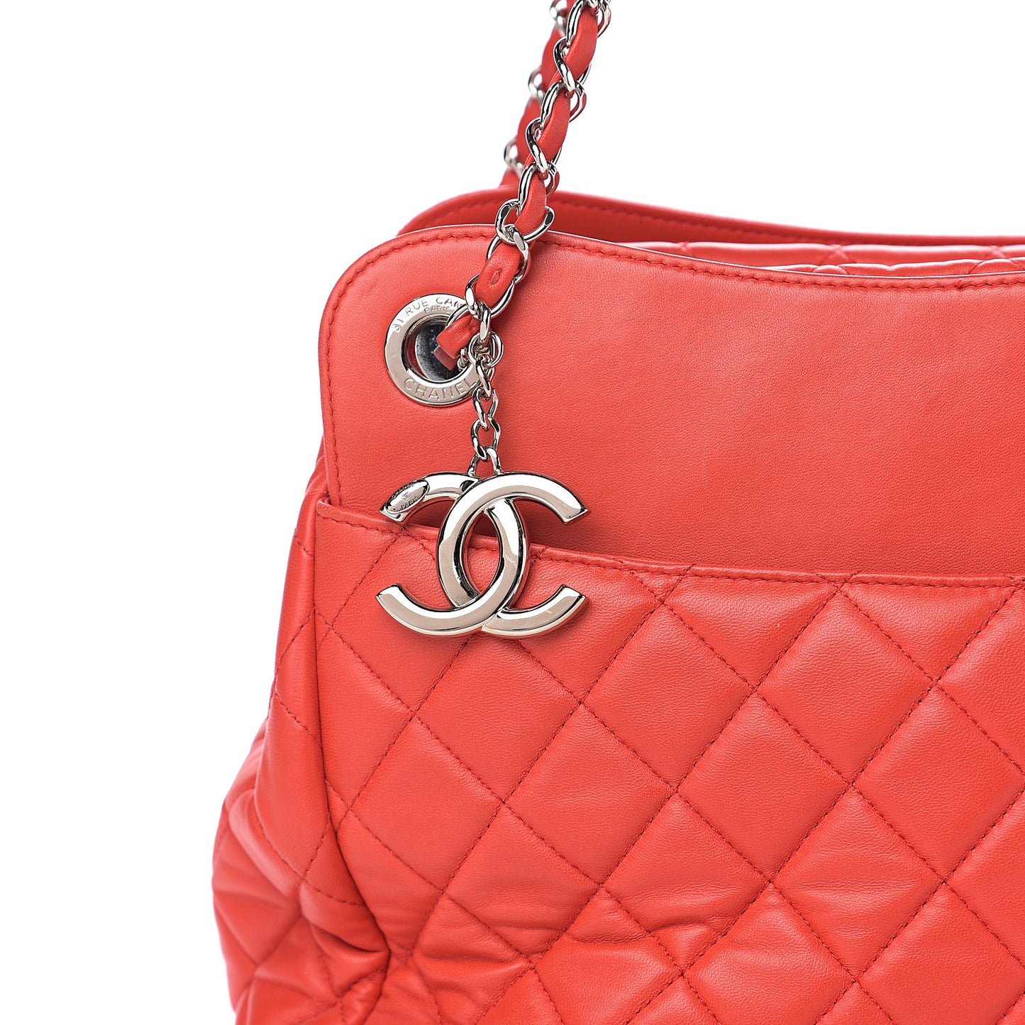 Lambskin Quilted Large 7 Tote Red