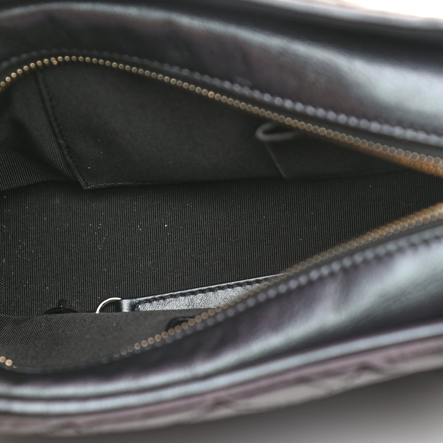 Iridescent Aged Calfskin Quilted Small Gabrielle Hobo Black