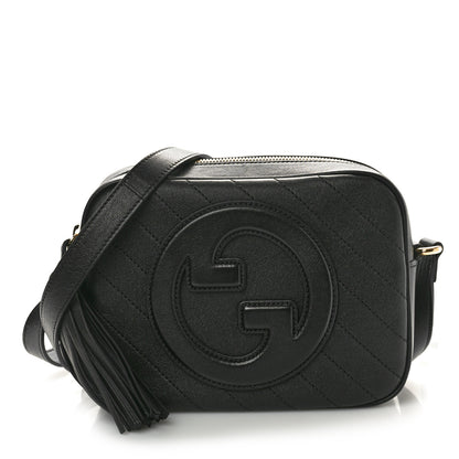 Gucci Sakai Be Green Calfskin Diagonal Stitched Small Blondie Shoulder Bag Black 1 of 10