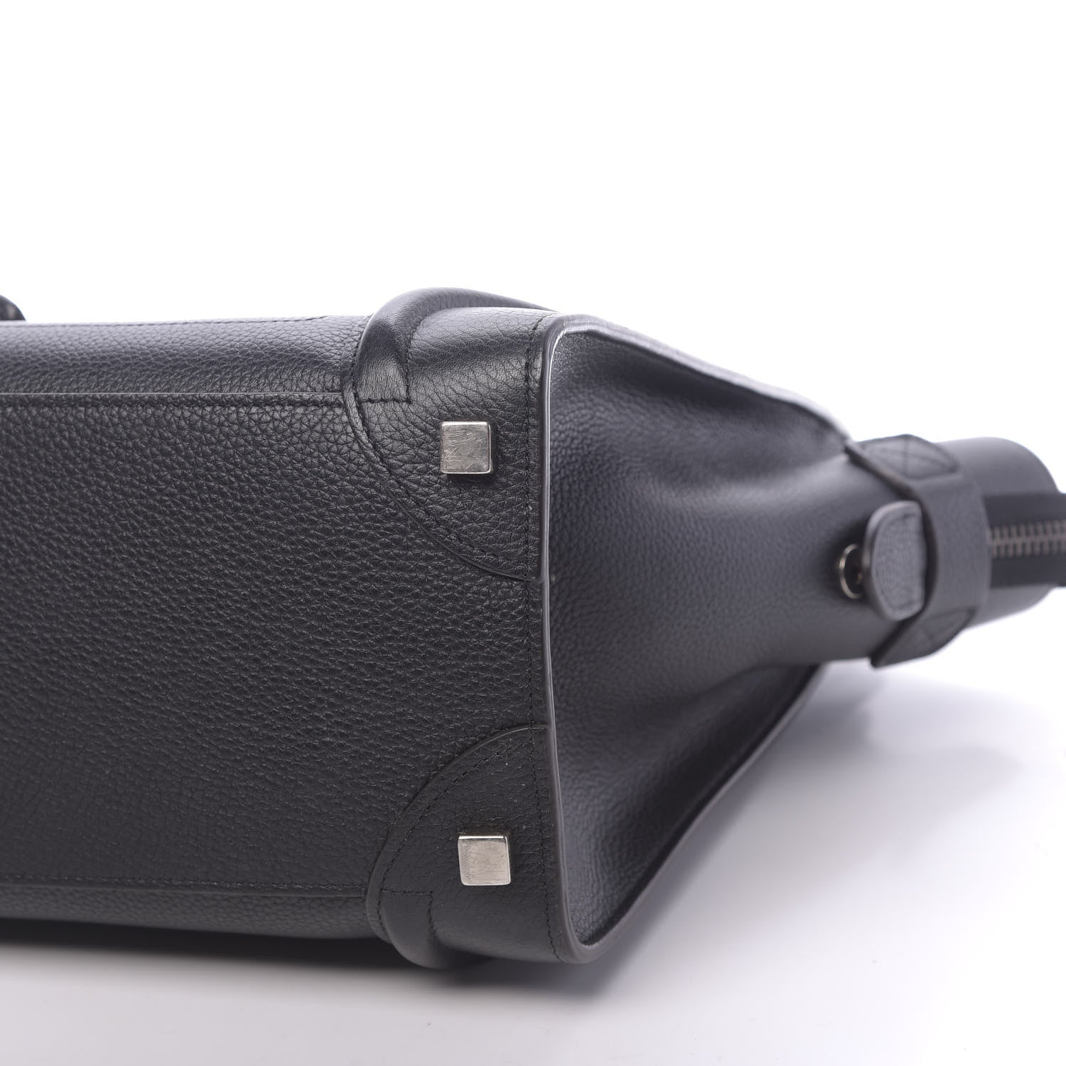 Celine Drummed Calfskin Micro Luggage Black 10 of 12