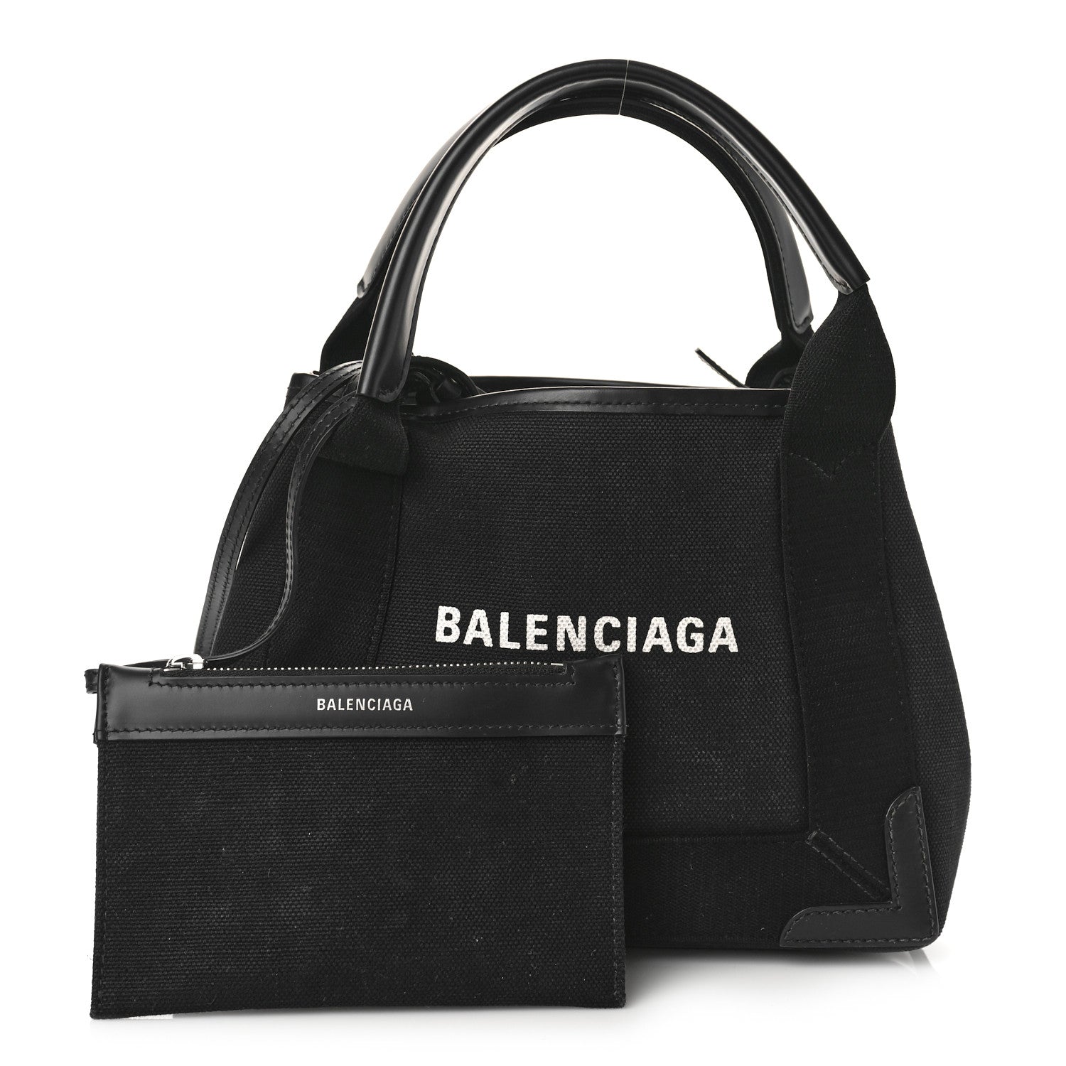Balenciaga Cotton Canvas Calfskin Navy Cabas XS Black 1 of 10