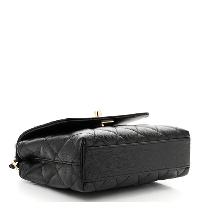 Chanel Caviar Quilted Coco Handle Clutch With Chain Black 4 of 11