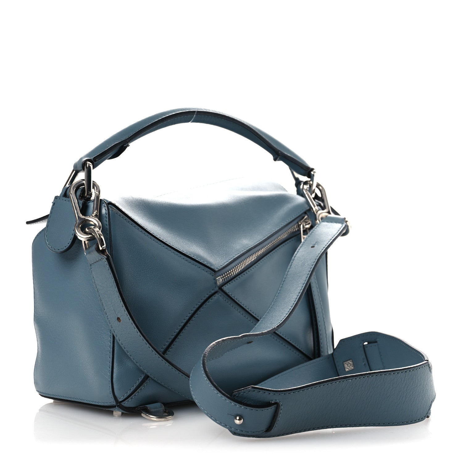 Loewe Calfskin Small Puzzle Bag Stone Blue 3 of 15