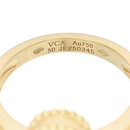 Van Cleef & Arpels 18K Yellow Gold Diamond Black Onyx Vintage Alhambra Ring 50 5.5 5 of 6