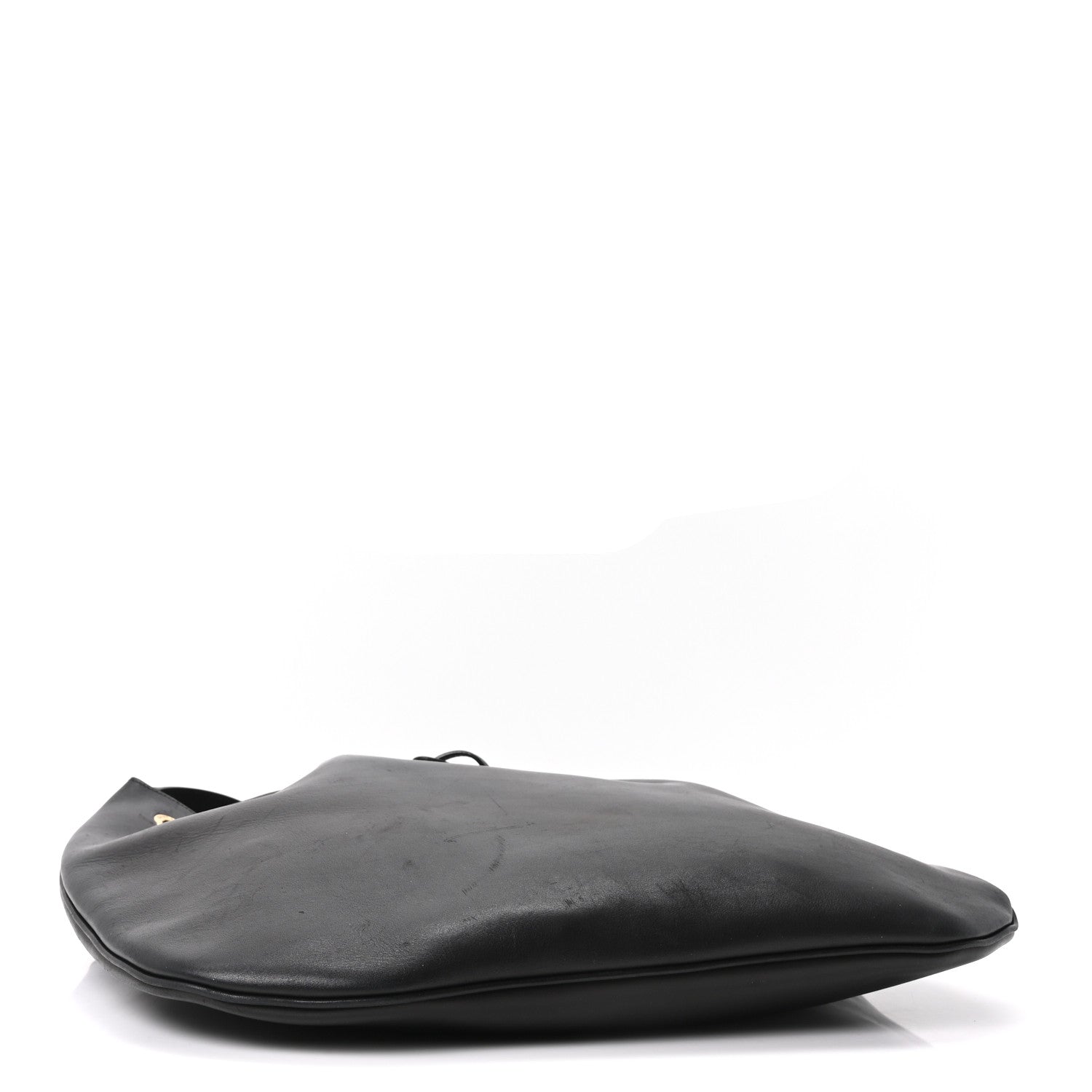 Saint Laurent Smooth Calfskin Paris VII Large Flat Hobo Black 5 of 11
