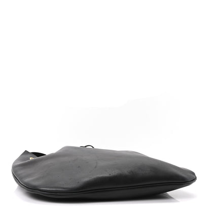 Saint Laurent Smooth Calfskin Paris VII Large Flat Hobo Black 5 of 11