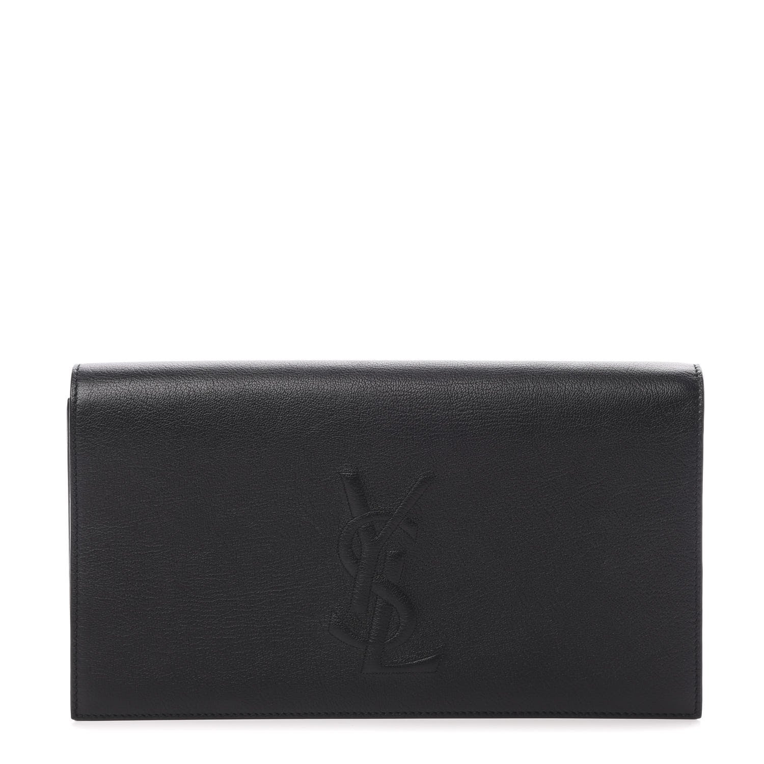 Saint Laurent Calfskin Monogram Large Belle De Jour Clutch Black 1 of 8