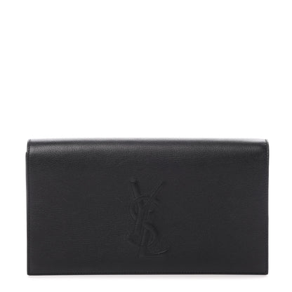 Saint Laurent Calfskin Monogram Large Belle De Jour Clutch Black 1 of 8
