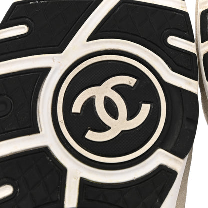 Chanel Calfskin Fabric Sneakers 40 White Silver Fluo Pink 6 of 13