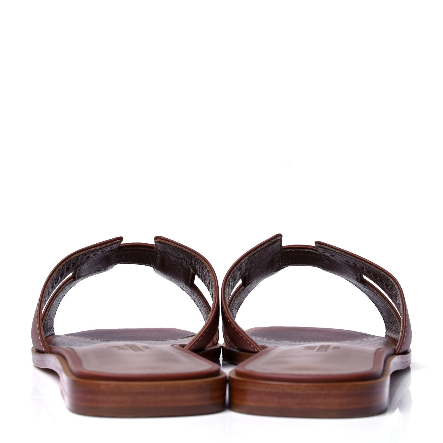 Hermes Box Calfskin Oran Sandals 37.5 Gold 4 of 6
