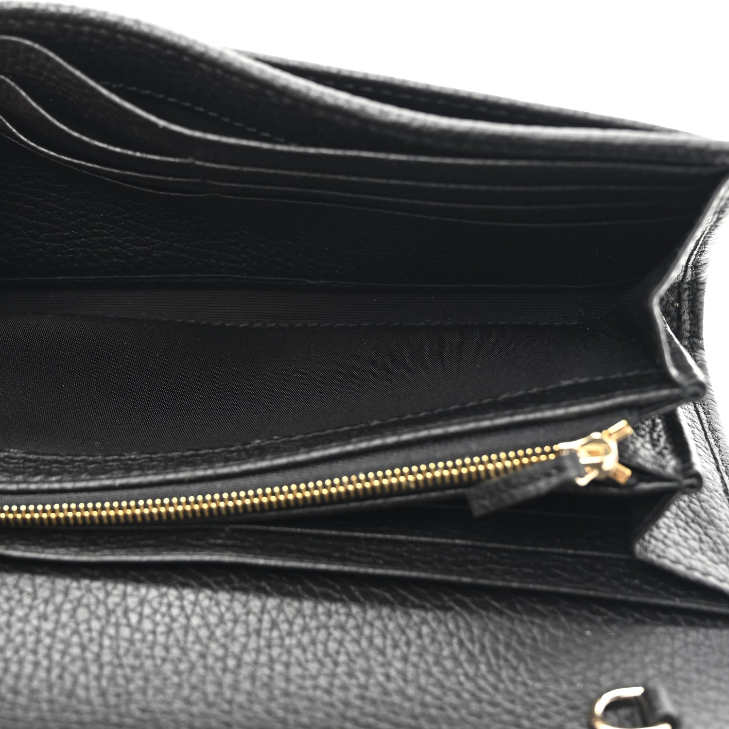 Gucci Pebbled Calfskin Jackie 1961 Chain Wallet Black Black 5 of 11