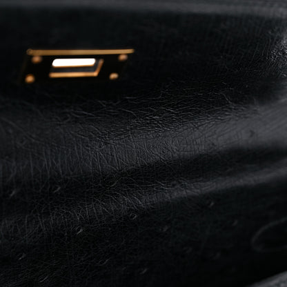 Hermes Ostrich Kelly Sellier 32 Black 13 of 24