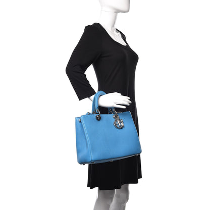 Christian Dior Bullcalf Medium Diorissimo Tote Bleu Nosy 3 of 18