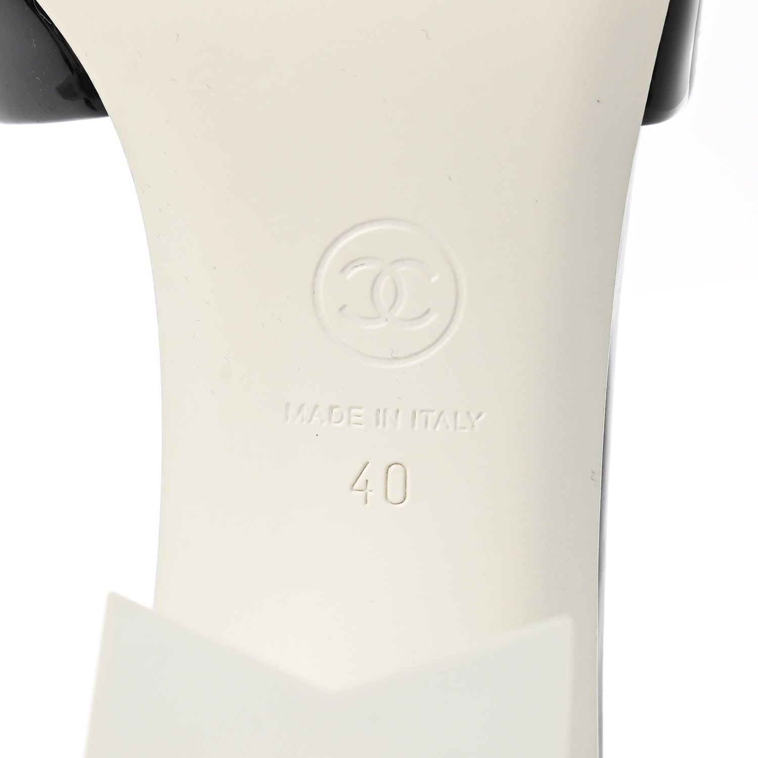 Chanel Patent CC Mules 40 Black White 6 of 9