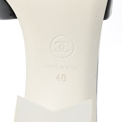 Chanel Patent CC Mules 40 Black White 6 of 9