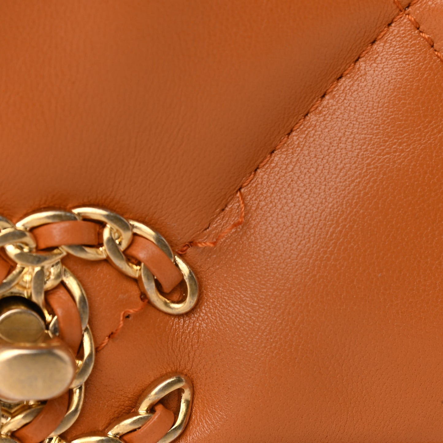 Lambskin Quilted Medium Chanel 19 Flap Light Brown