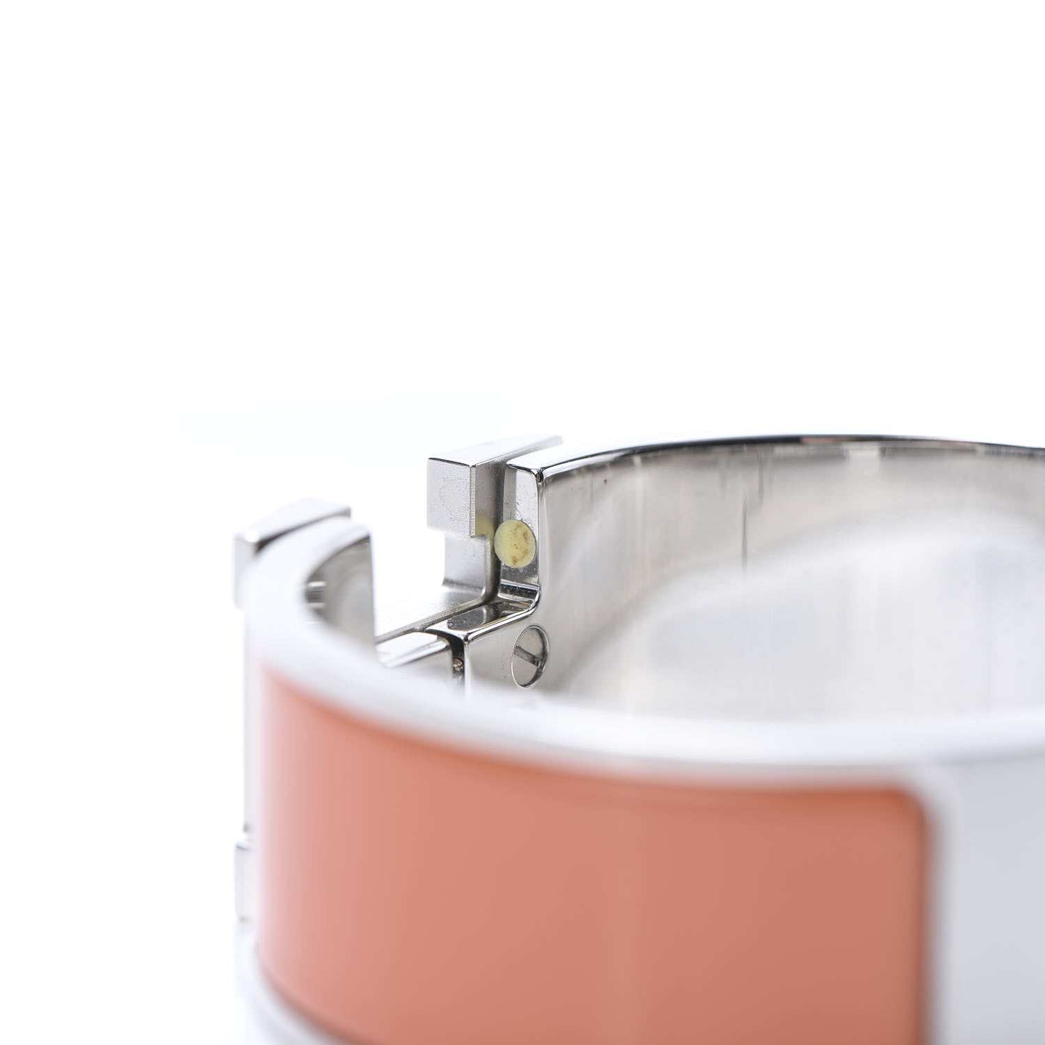 Hermes Enamel Wide Clic Clac H Bracelet PM Peach Melba 6 of 6