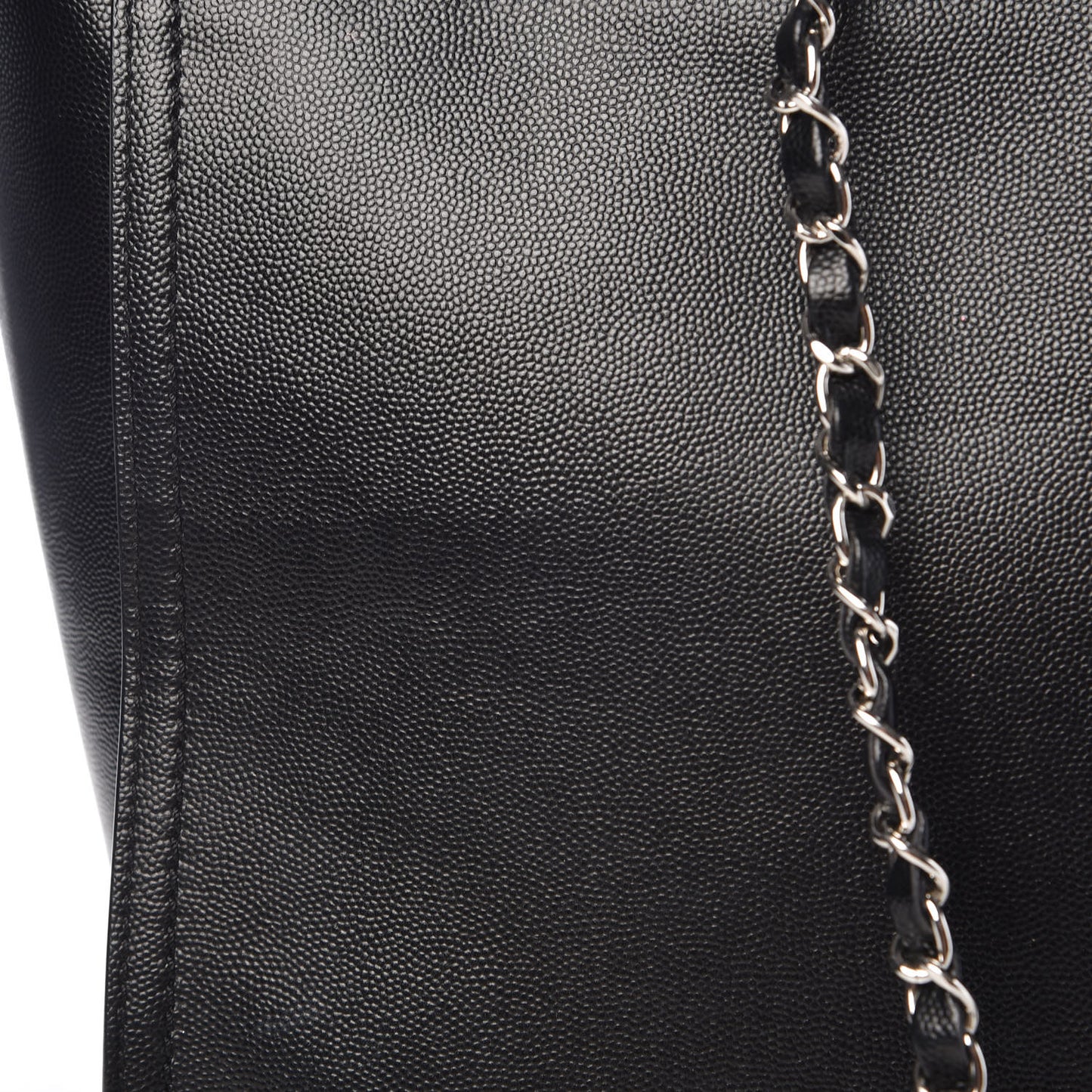 Caviar Medium Studded Deauville Tote Black