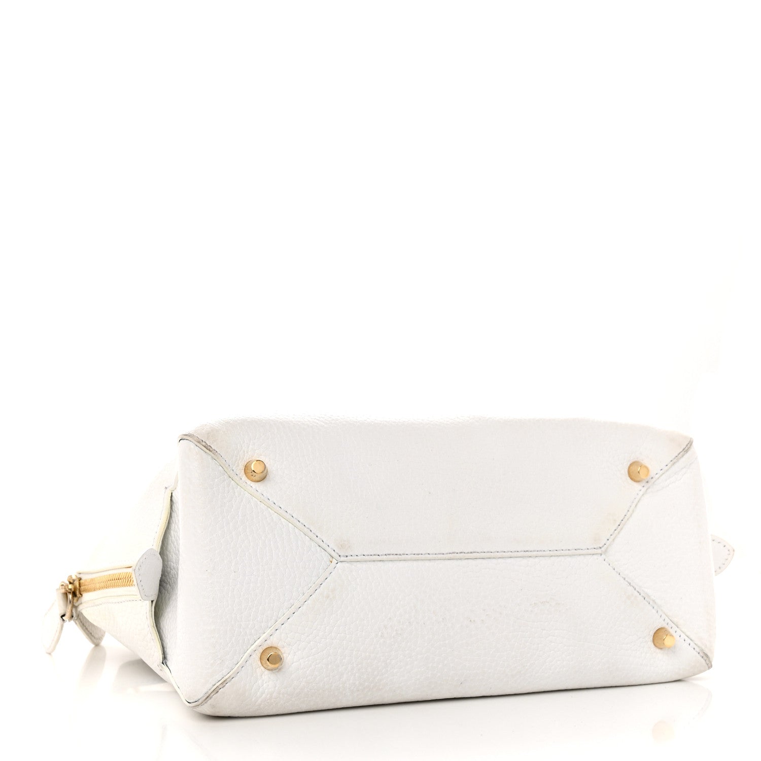 Burberry London Grainy Calfskin Small Greenwood Bowling Bag White 5 of 22