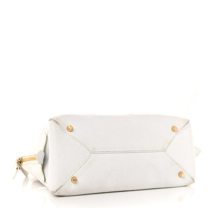 Burberry London Grainy Calfskin Small Greenwood Bowling Bag White 5 of 22