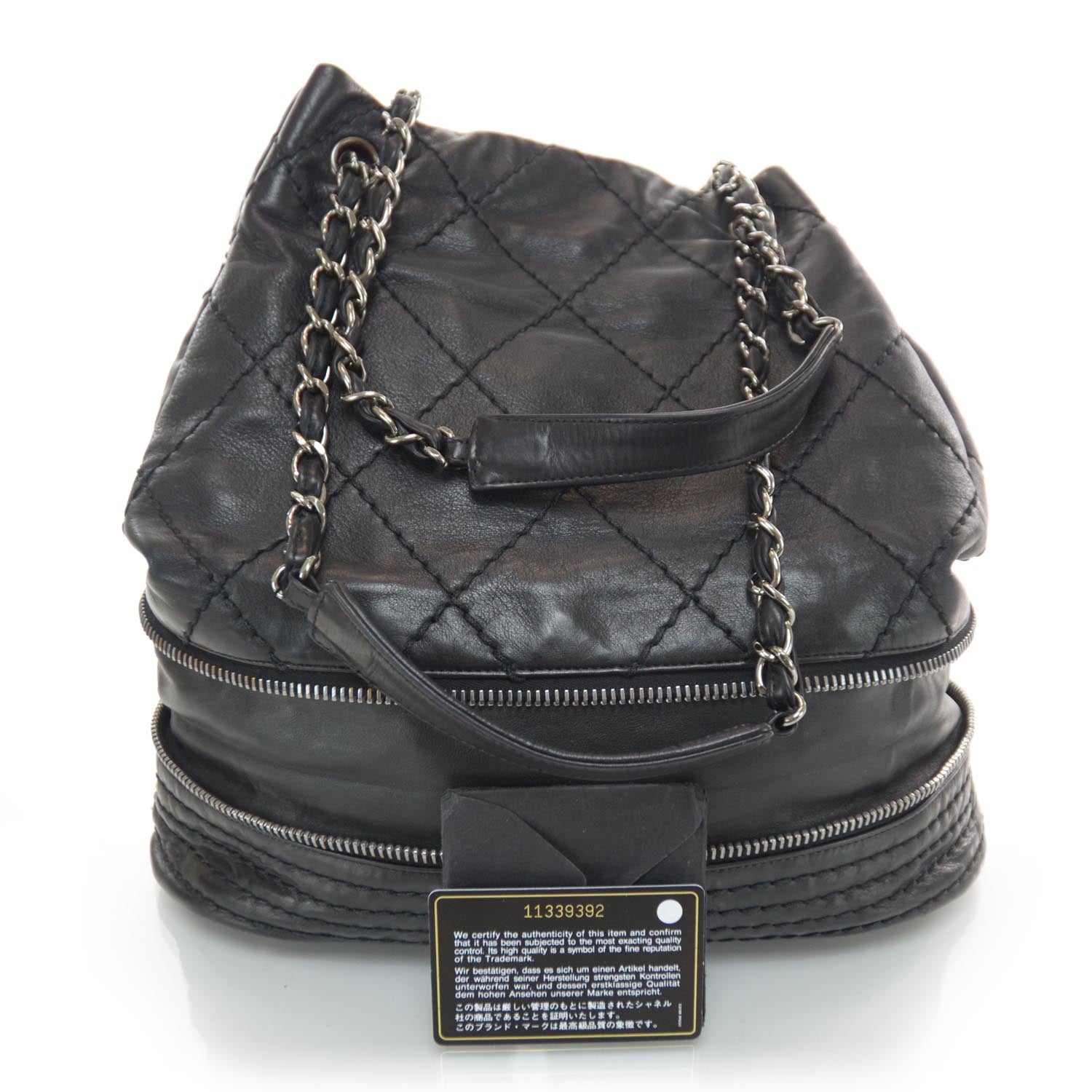 Chanel Lambskin Expandable Tote Black 3 of 8