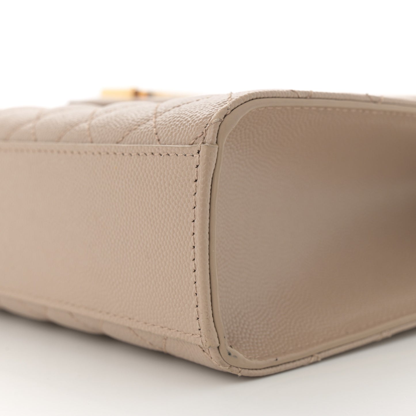 Grain De Poudre Mixed Matelasse Large Triquilt Monogram Satchel Dark Beige