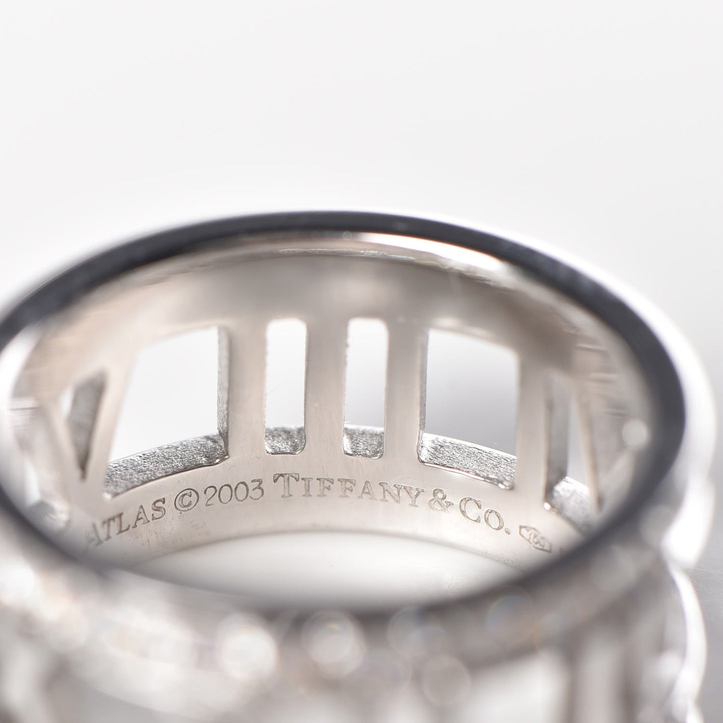 18K White Gold Diamond Atlas Open Ring 4