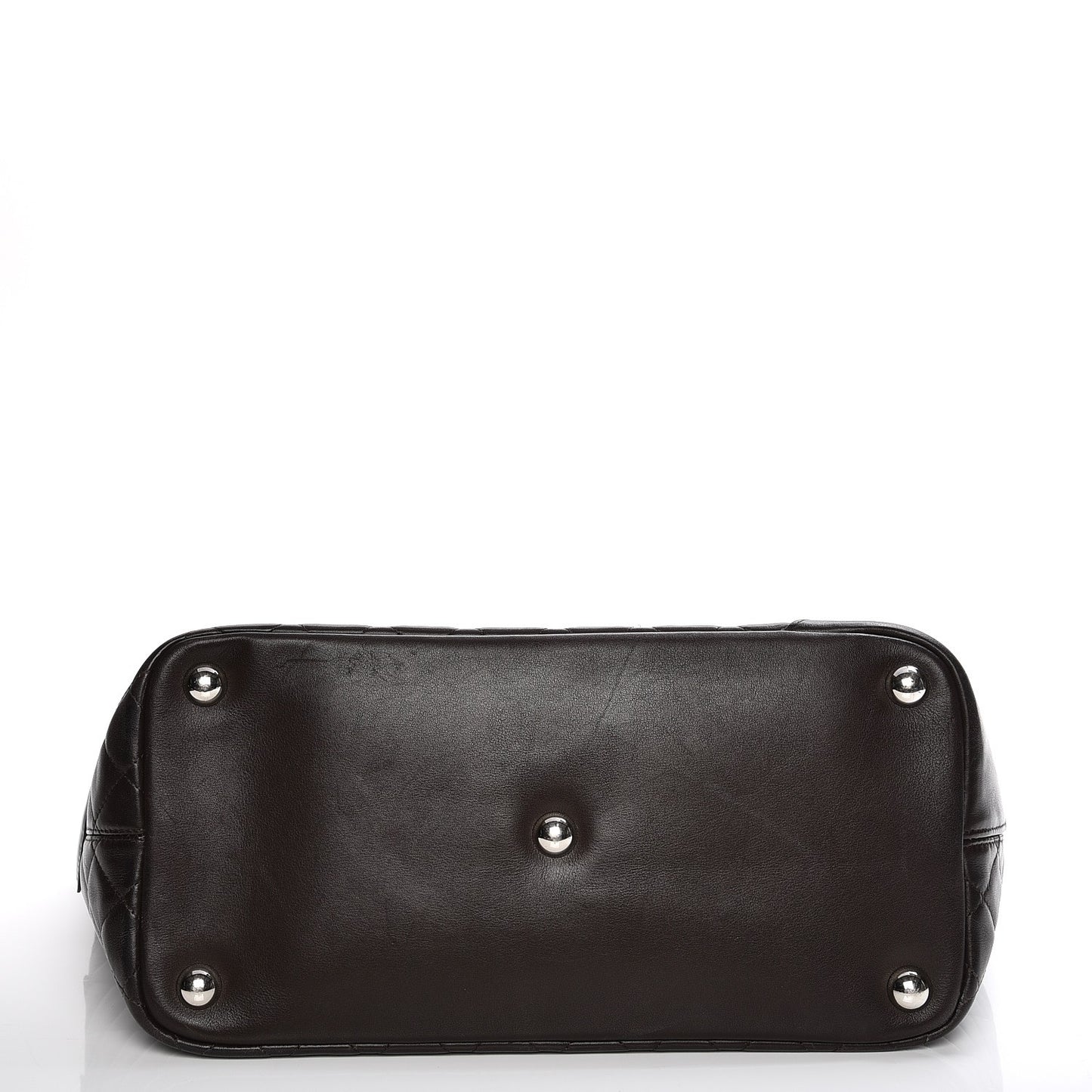 Calfskin Quilted Large Cambon Tote Brown