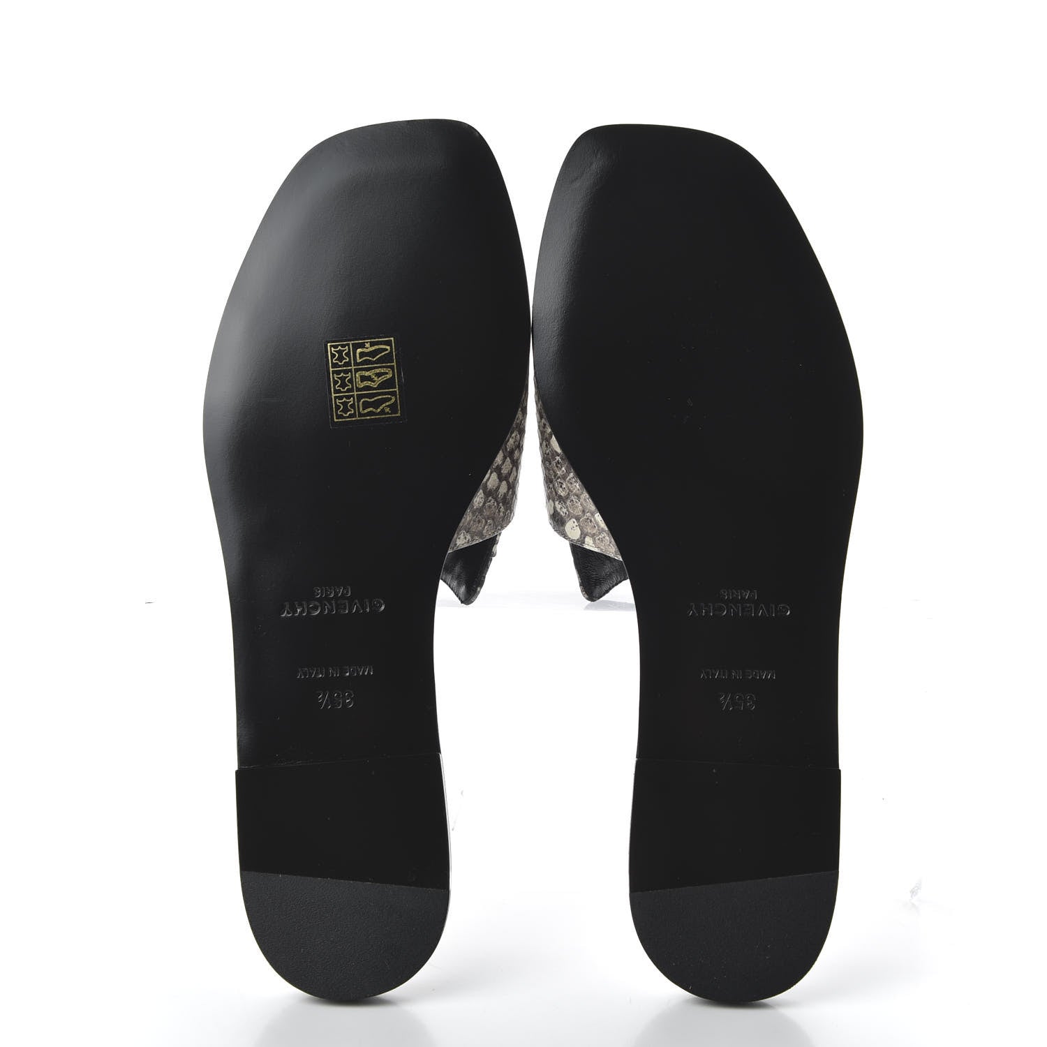 Givenchy Calfskin Python Print 4G Flat Sandals 35.5 Stone Grey 5 of 9