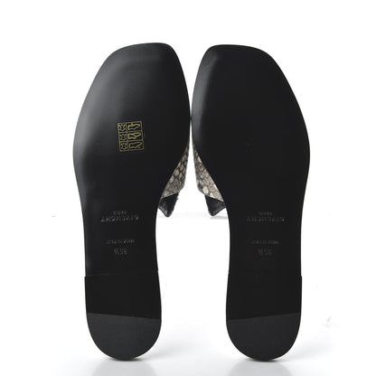 Givenchy Calfskin Python Print 4G Flat Sandals 35.5 Stone Grey 5 of 9