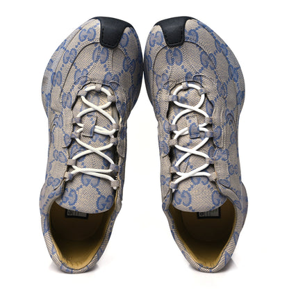 Gucci Ultralight Plume Calfskin Monogram Printed Mens Gucci Run Sneakers 10.5 Beige Blue 2 of 9