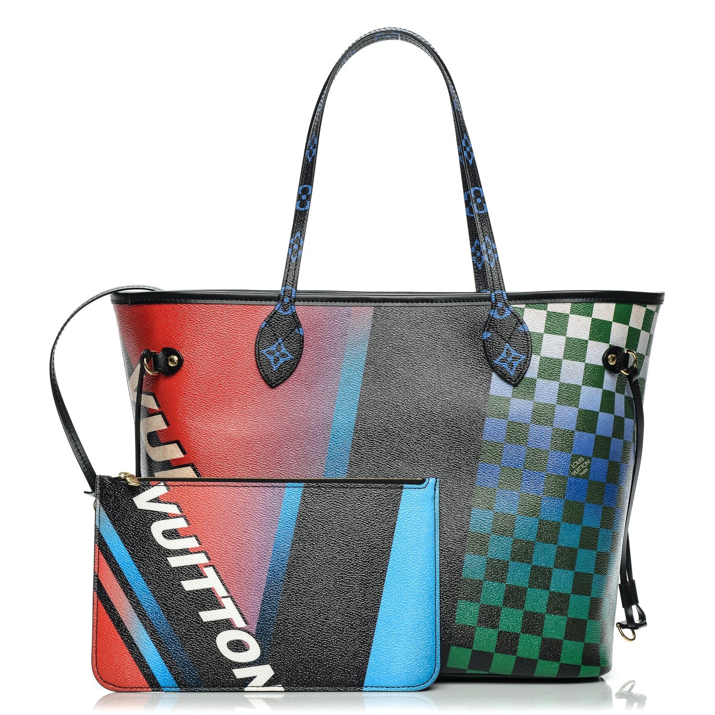 Damier Race Neverfull MM Noir Rouge