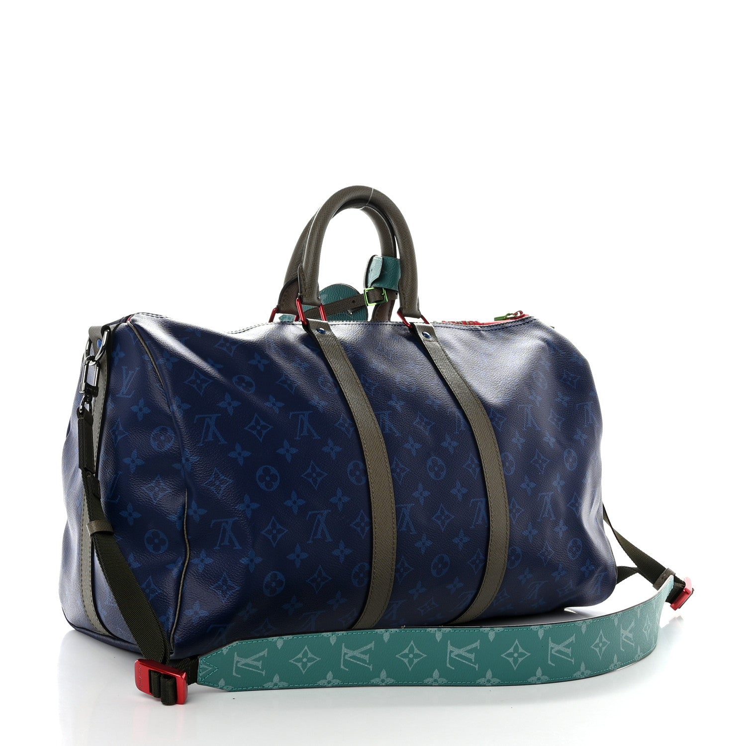 Louis Vuitton Monogram Outdoor Keepall Bandouliere 45 Pacific Blue 2 of 9