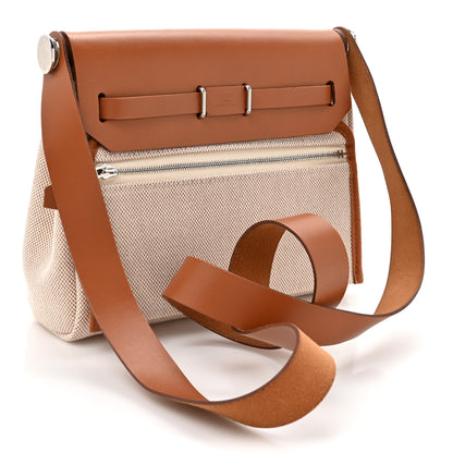 Hermes Military Toile Vache Hunter Herbag Zip Retourne 20 Ecru Beige Fauve 3 of 10