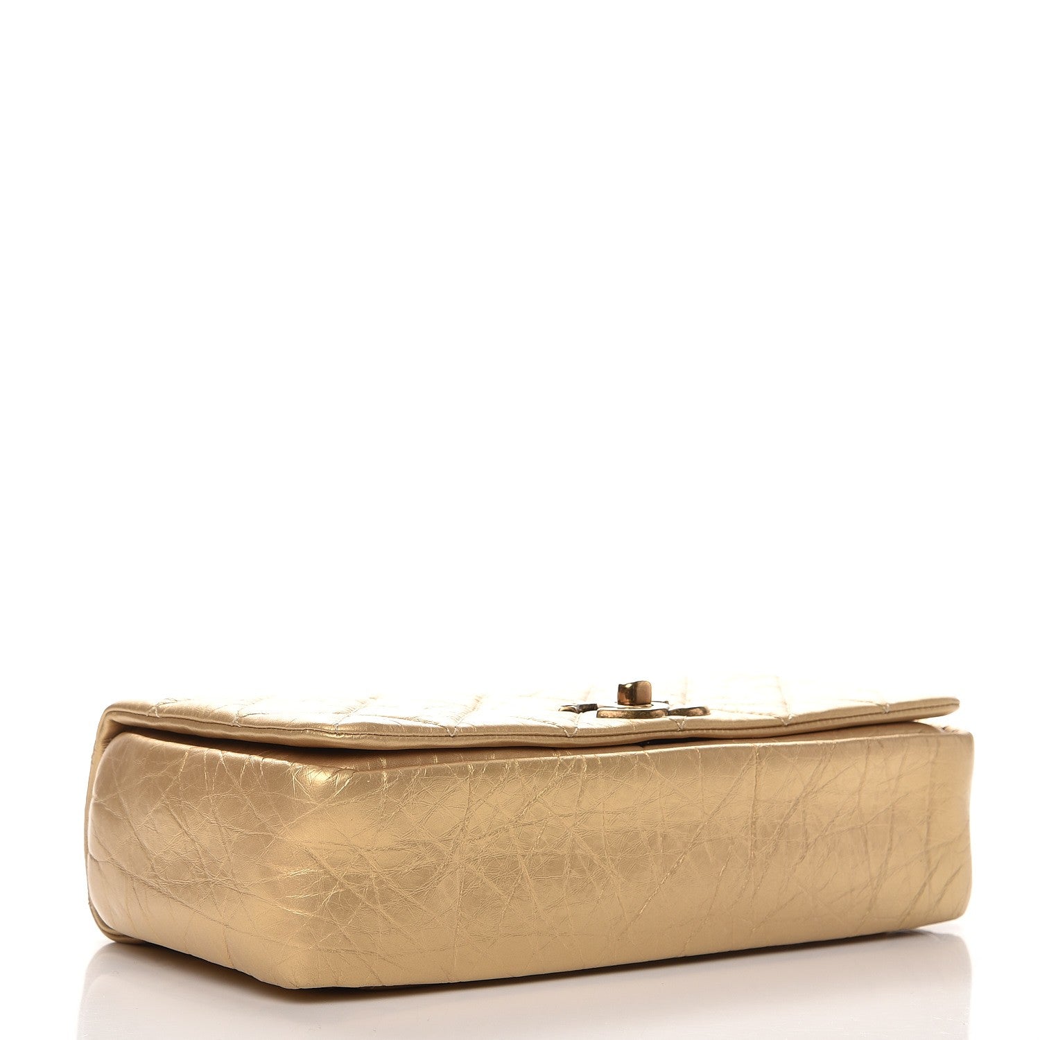 Chanel Metallic Aged Calfskin Quilted Small Pondichery Flap Gold 5 of 8
