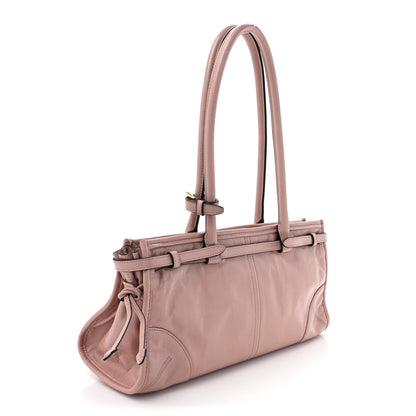Prada Glossy Calfskin Triangle Medium Bonnie Shoulder Bag Lily Of The Valley 3 of 13