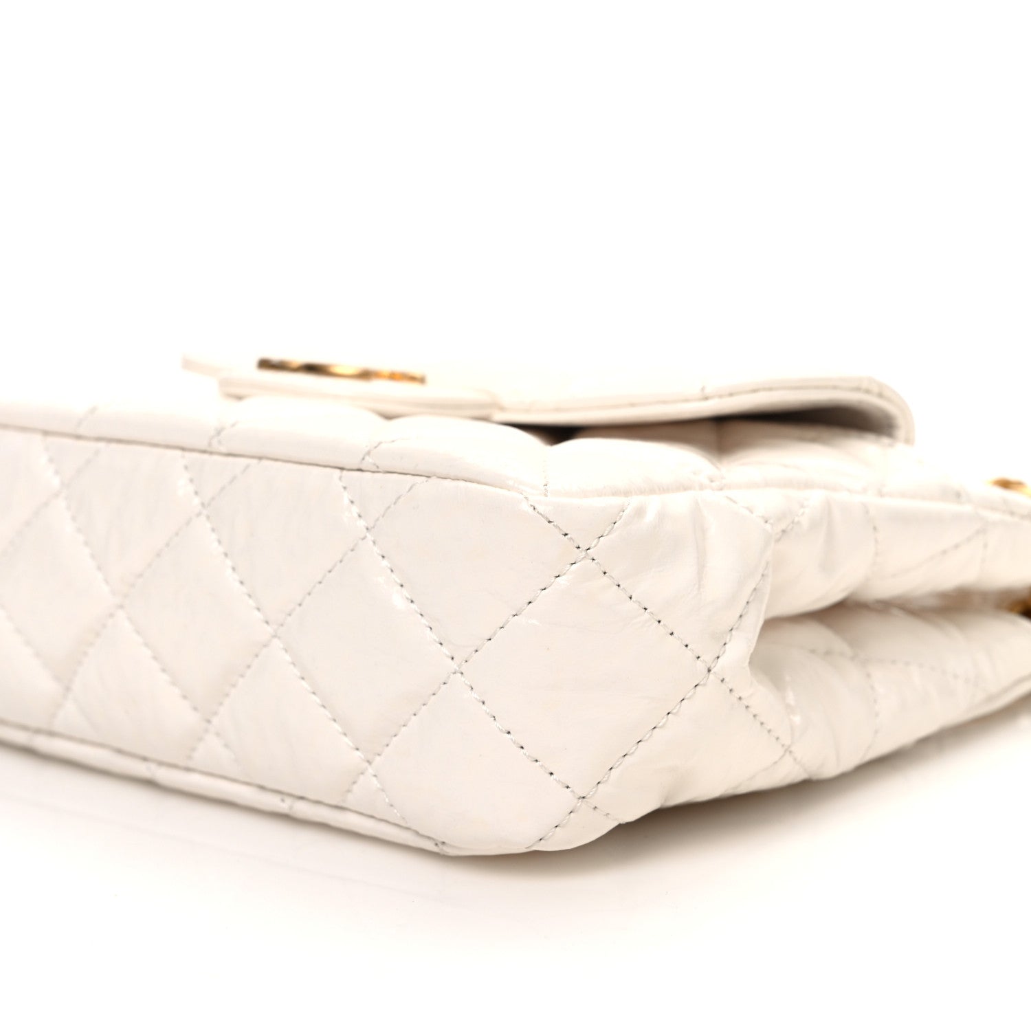 Chanel Shiny Crumpled Calfskin Quilted Small Wavy CC Hobo White 10 of 11