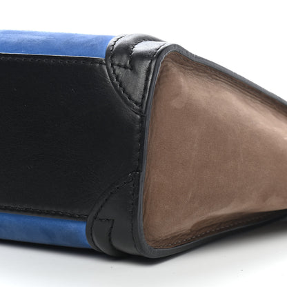 Celine Nubuck Smooth Calfskin Nano Tri-Color Luggage Royal Blue 8 of 9
