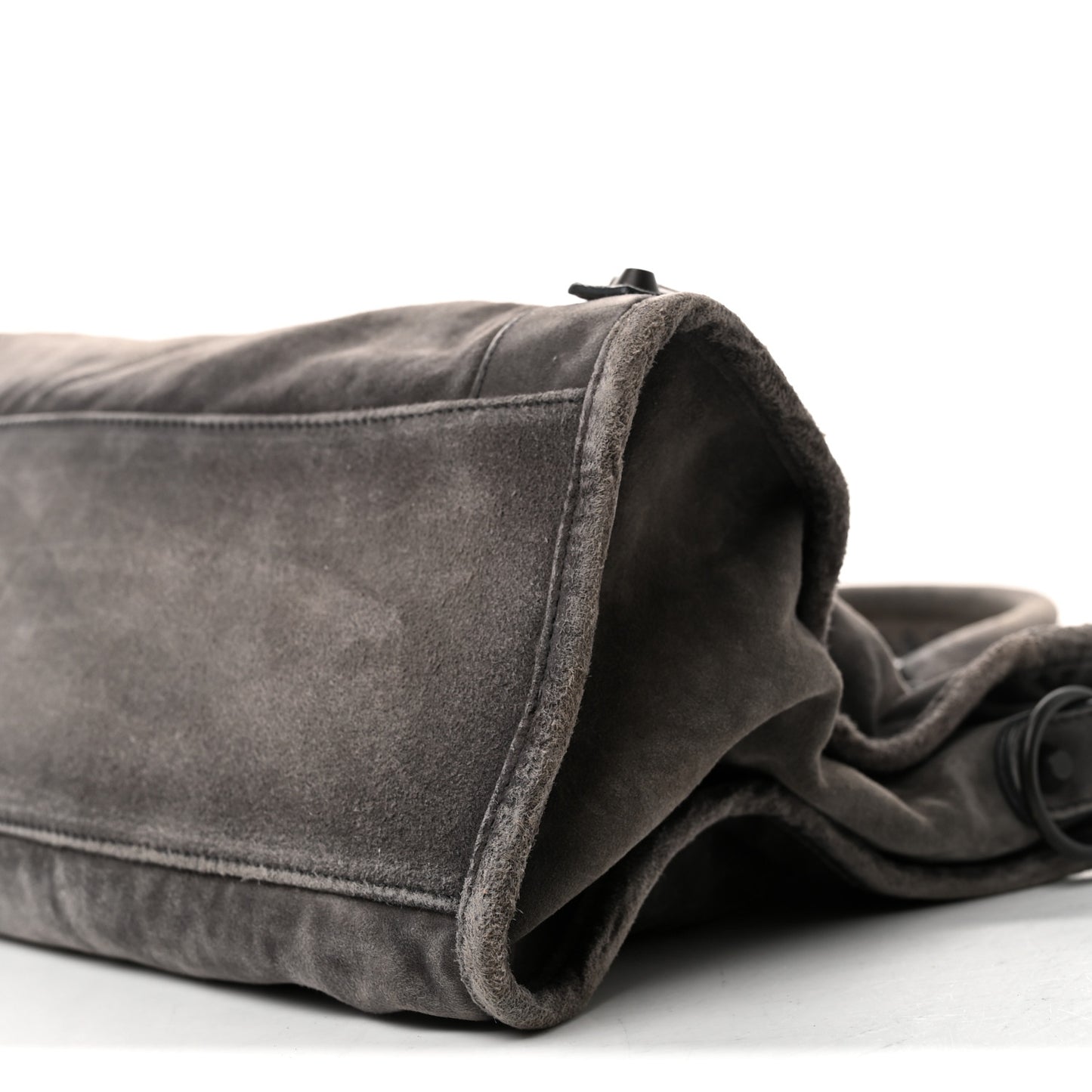 Waxed Suede Calfskin Classic Hardware Medium Le City Storm Grey