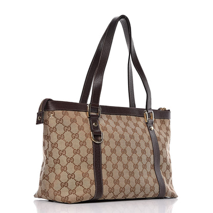 Gucci Monogram Medium Abbey Tote Dark Brown 3 of 14