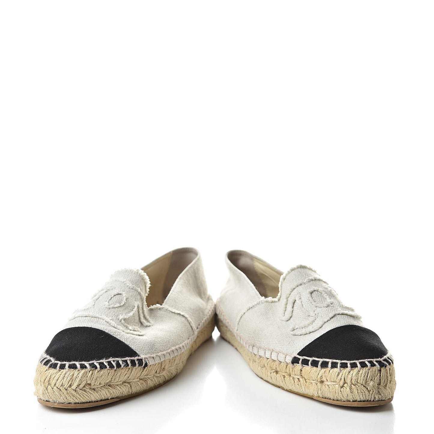 Linen CC Espadrilles 40 Beige Black