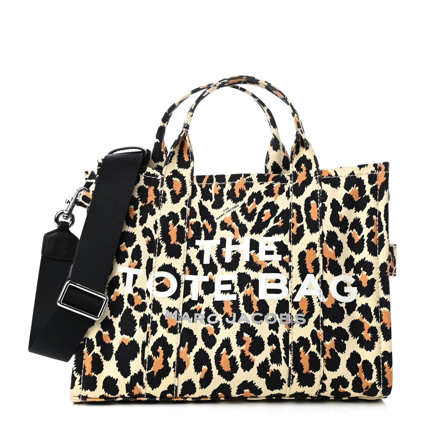 Marc Jacobs Cotton Canvas Leopard Print Medium The Traveler Tote Bag 1 of 9