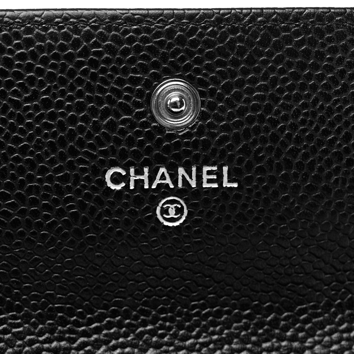 Caviar Quilted Large Gusset Flap Wallet Black