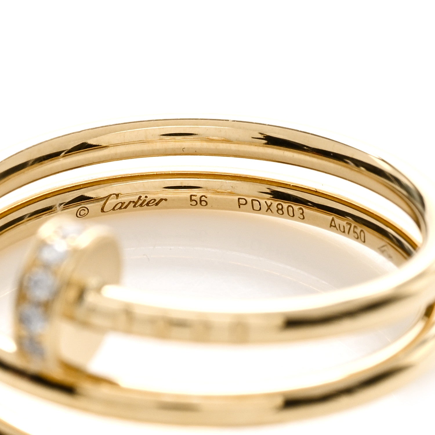 Cartier 18K Yellow Gold Diamond Juste Un Clou Wrap Ring 56 7.5 3 of 4
