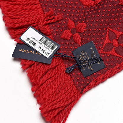 Louis Vuitton Wool Silk Logomania Scarf Rubis 4 of 4